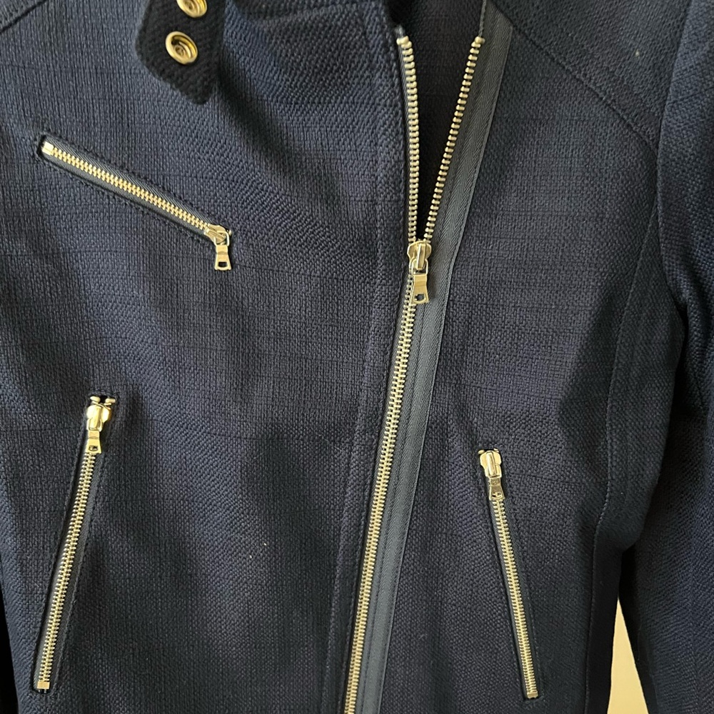 Navy moto jacket - Picture 2 of 3
